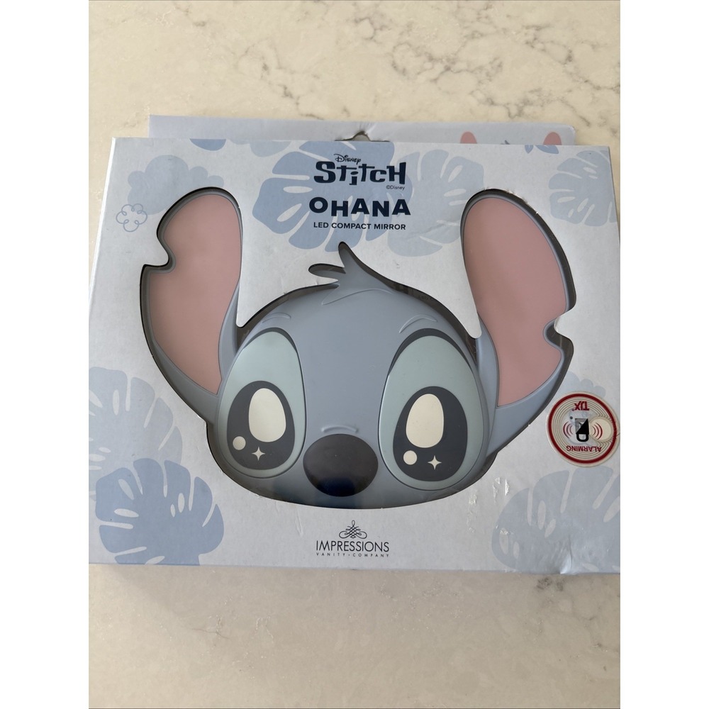 Disney Stitch Ohana Led Compact Mirror, Approx 6.85 x 5.1 x 0.98 in (WxHxD) NIB